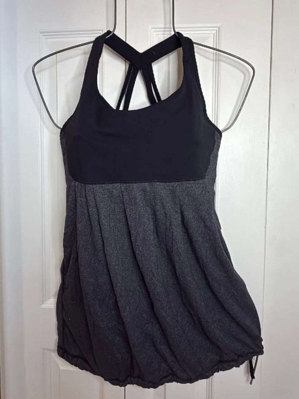 lululemon athletica Black and Dark Gray Strappy Athletic Tank